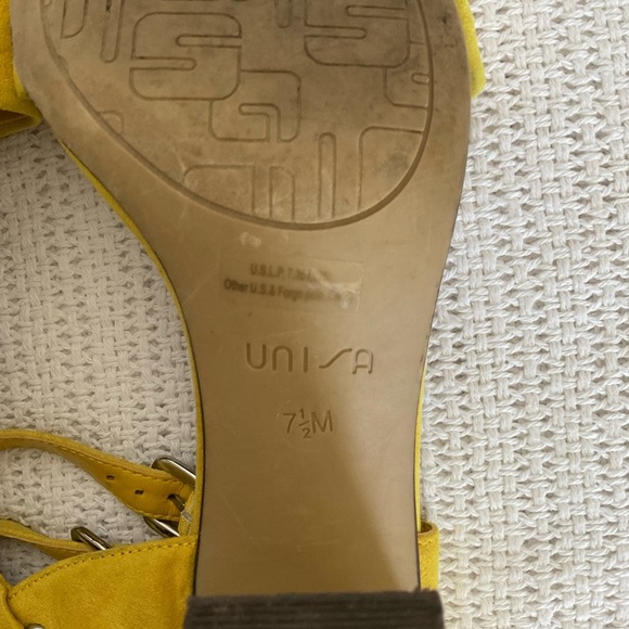 Unisa Yellow Sandals with Ankle Strap and Open-Toe Design - Picture 7 of 9